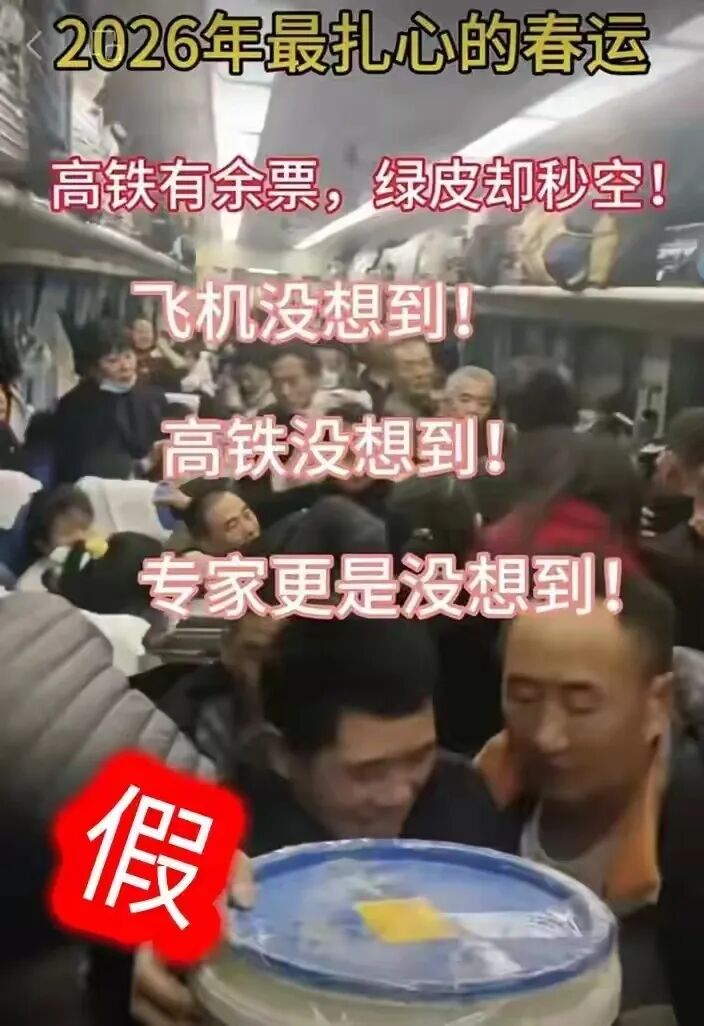 编造传播“2026年春运绿皮车严重超员、人满为患”谣言 多人被行政处罚(1) 编造传播“2026年春运绿皮车严重超员、人满为患”谣言 多人被行政处罚(1)