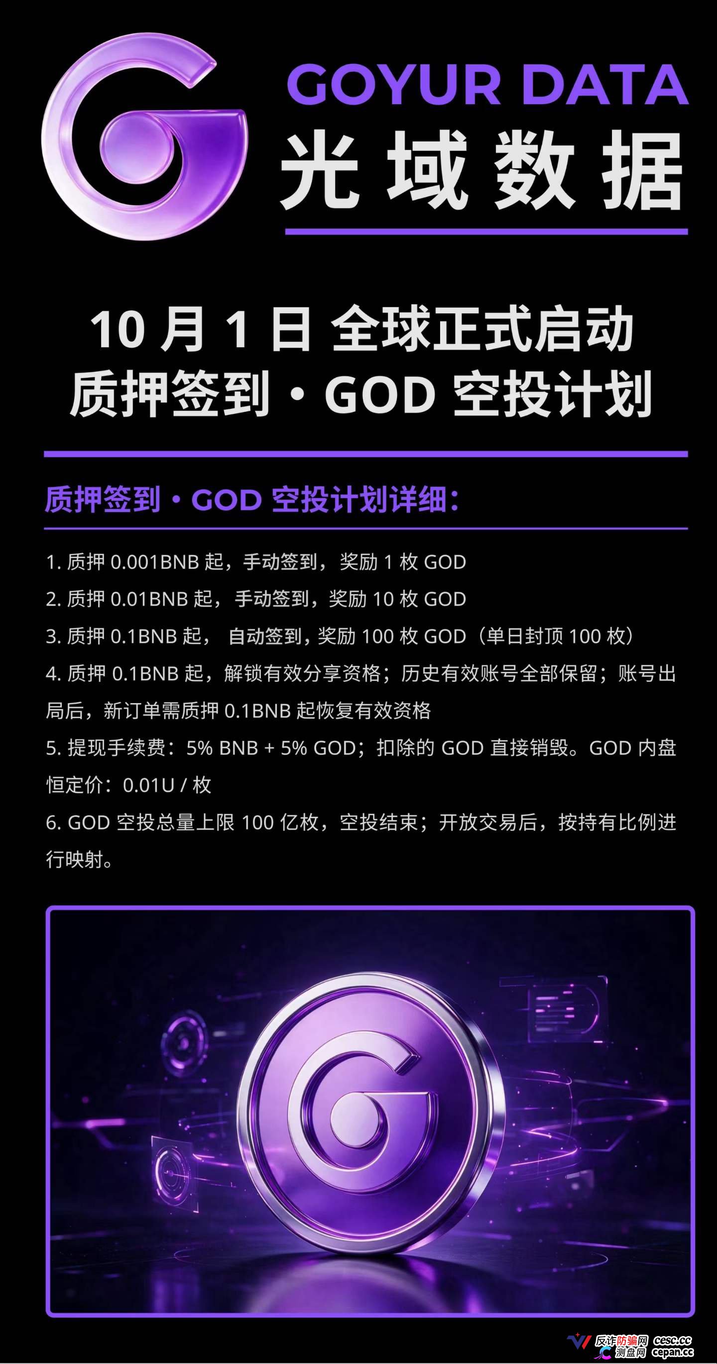 紧急预警|“光域数据GOD”:质押0.5BNB抢节点,提现扣5%BNB+5%GOD,拿回来的是空气币(1) 紧急预警|“光域数据GOD”:质押0.5BNB抢节点,提现扣5%BNB+5%GOD,拿回来的是空气币(1)